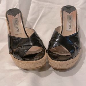 Jimmy Choo patent leather wedges